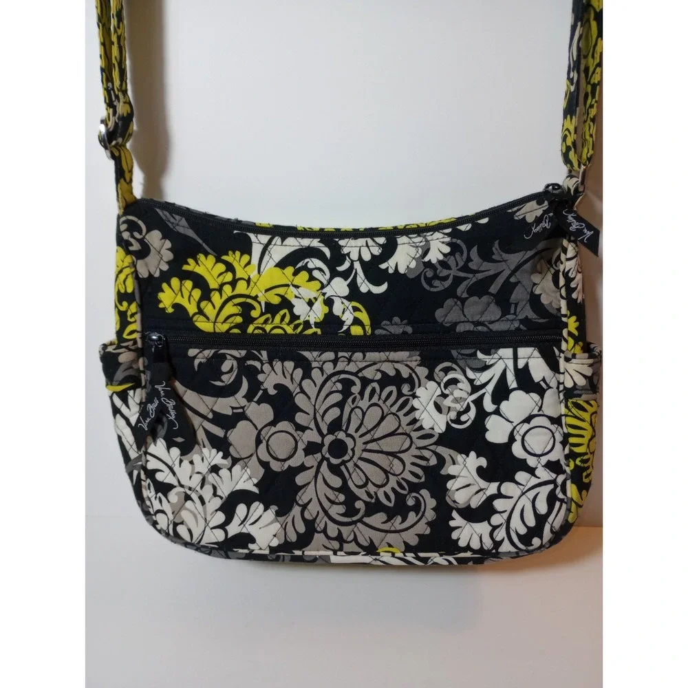 Vera Bradley Baroque Retired Crossbody Purse Black Lime Green Taupe